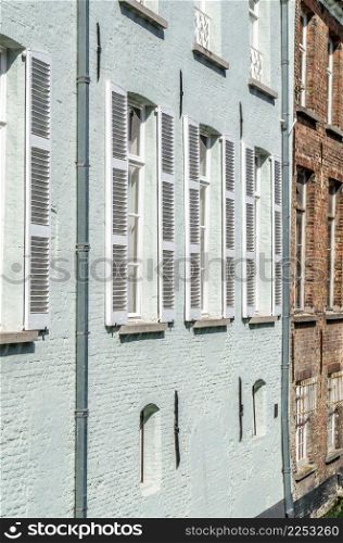 Urban scene, architectural detail, in Bruges, Flanders, Belgium