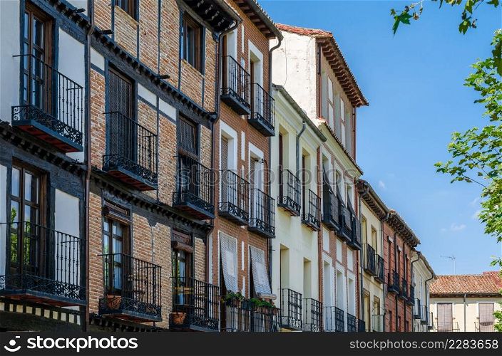 Urban scene, architecture in Alcala de Henares, Madrid province, Spain