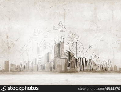 Urban scene. Background image with buildings and urban scenes