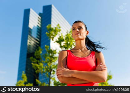 Urban sports - fitness in the city on a beautiful summer day