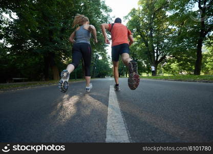 urban sports healthy couple jogging