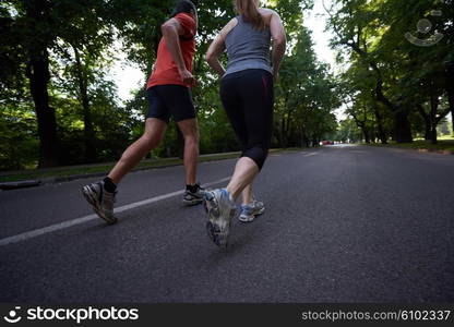 urban sports healthy couple jogging