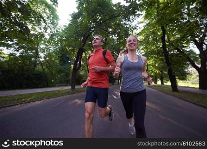 urban sports healthy couple jogging