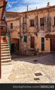 urban view in Marciana, ancient village in Elba island, Italy