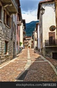 urban view in Pontedilegno, small town in Val Camonica, Lombardy, Italy