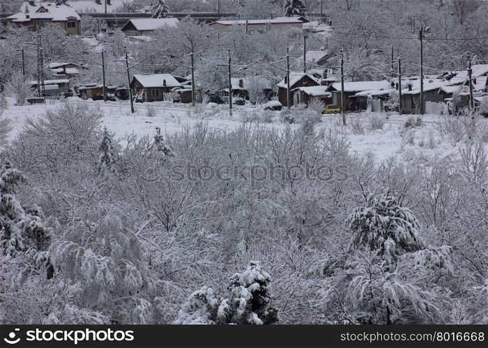 urban winter landscapes from Sofia, Bulgaria