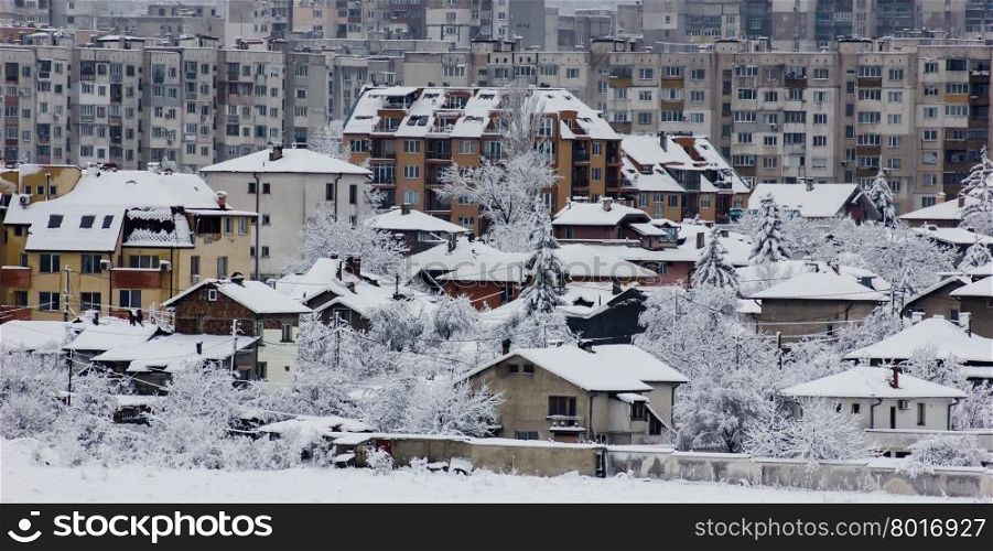 urban winter landscapes from Sofia, Bulgaria