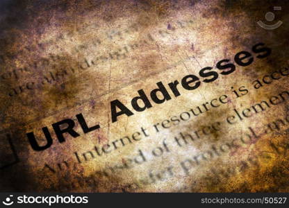 Url address grunge concept