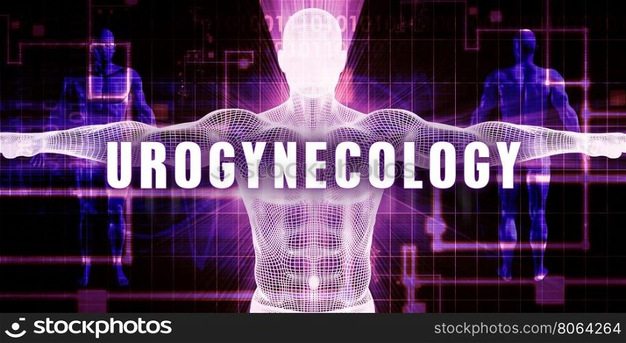 Urogynecology as a Digital Technology Medical Concept Art. Urogynecology