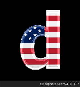 us 3d letter isolated on black background - d