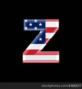 us 3d letter isolated on black background - z