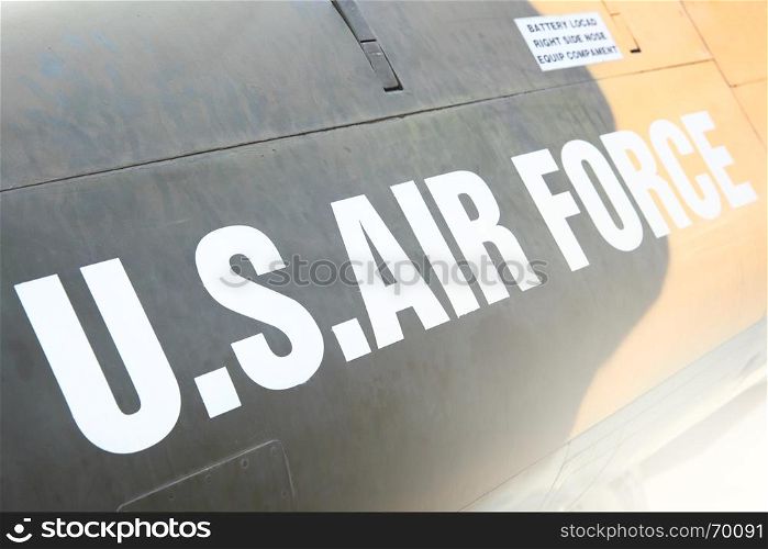 US Air Force marking on the side of helicopter