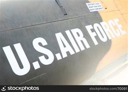 US Air Force marking on the side of helicopter