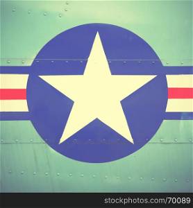 US Air Force sign. Retro style filtred image