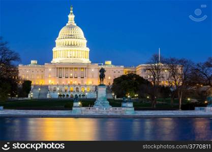 US Capitol Building at dusk, Washington DC, USA