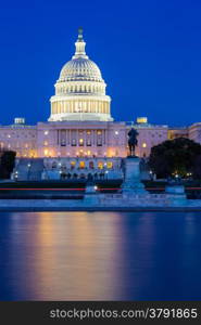 US Capitol Building at dusk, Washington DC, USA