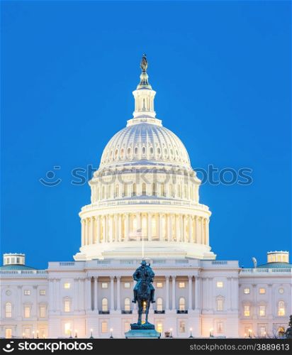 US Capitol Building at dusk, Washington DC, USA