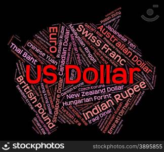 Us Dollar Indicating Forex Trading And Text