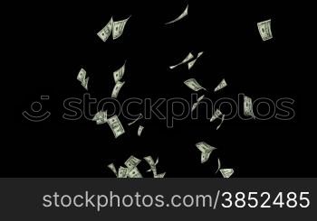 US Dollars Flying Particles, Luma Matte