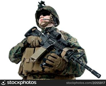 US soldier with rifle