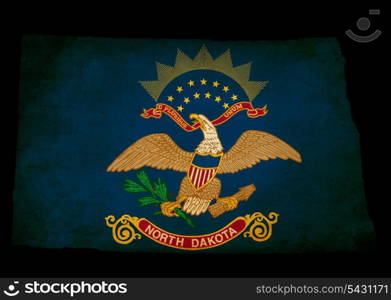 USA American North Dakota state map outline with grunge effect flag insert