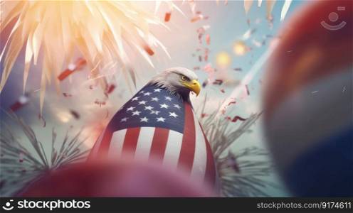 USA celebrating holiday background. Illustration Generative AI
 