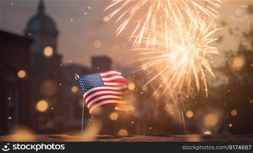 USA celebrating holiday background. Illustration Generative AI
 