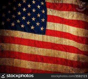 USA flag background.