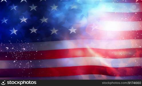 USA flag background. Illustration Generative AI
