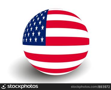USA Flag Globe on a white background.. USA Flag Globe on white background.
