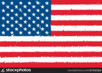 USA flag grunge background with vivid colors.