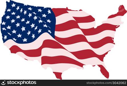 USA Flag in the form of maps of the United States on a white background. USA Flag in the form of maps of the United States. USA Flag in the form of maps of the United States
