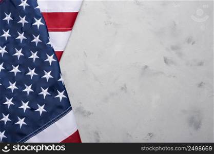 USA Flag of United States of America on stucco table top view