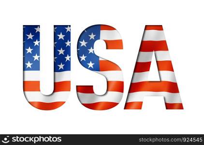 USA flag text font. United States of America symbol background. USA flag text font