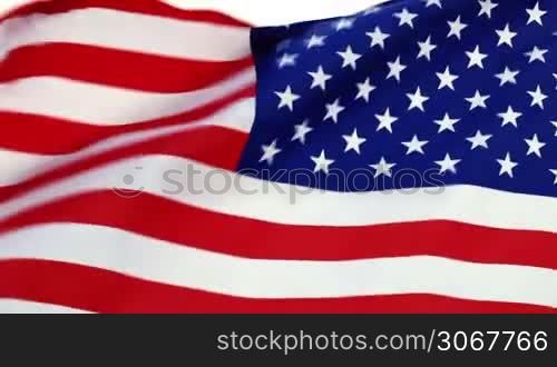 USA flag waving in the wind