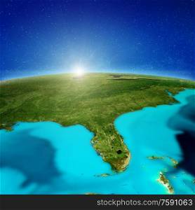 USA - Florida background. Elements of this image furnished by NASA. 3d rendering. USA - Florida background