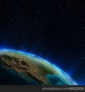 USA from space 3d rendering. USA. Elements of this image furnished by NASA 3d rendering. USA from space 3d rendering