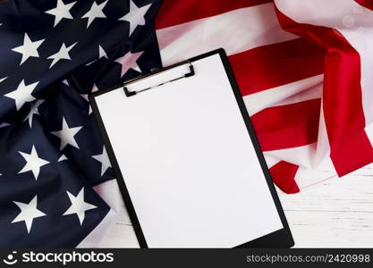 usa independence day concept with clipboard
