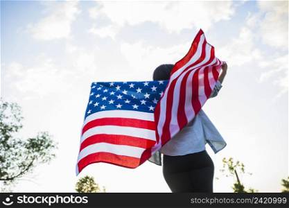 usa independence day concept with woman