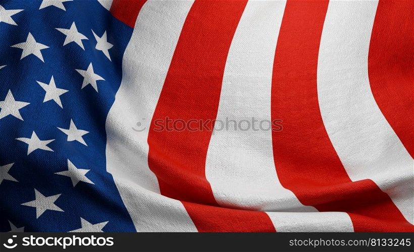USA or American flag background 3D render
