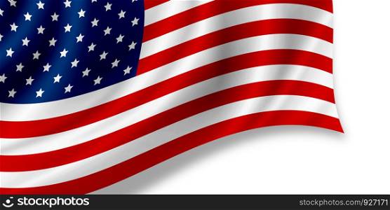 USA or American flag isolated on white background