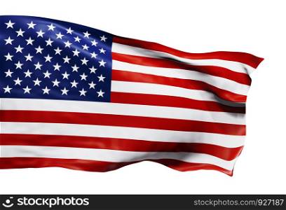 USA or American flag isolated on white background with clipping path 3D render