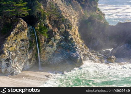 USA Pacific coast landscape, Julia Pfeiffer Burns State Park, California.