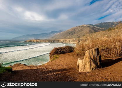 USA Pacific coast landscape, Sand Dollar Beach, Big Sur, California.