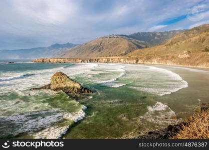 USA Pacific coast landscape, Sand Dollar Beach, Big Sur, California.