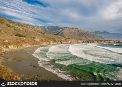 USA Pacific coast landscape, Sand Dollar Beach, Big Sur, California.