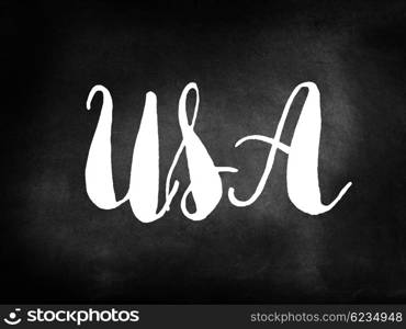 USA written on a blackboard