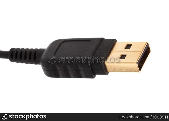 usb cable close up on white background