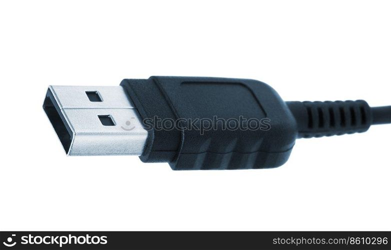 usb cable close up on white background