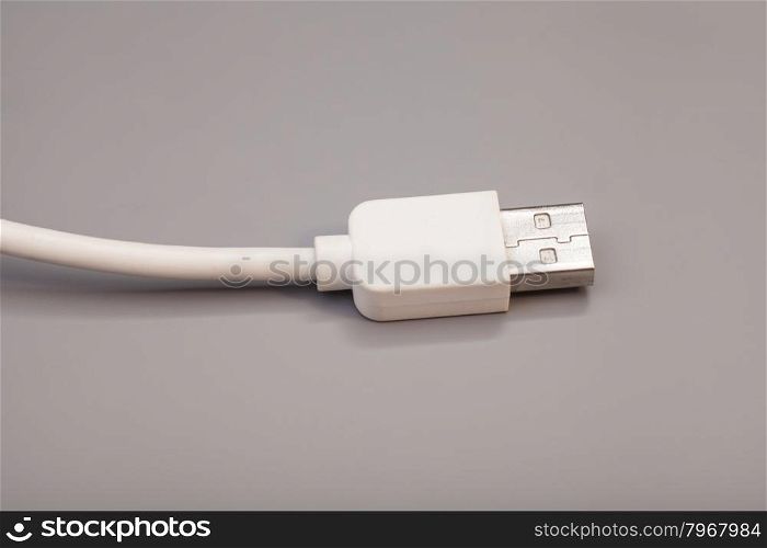 USB cable isolated on gray background